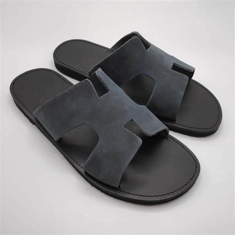 hermes slides mens|men's hermes label leather slides.